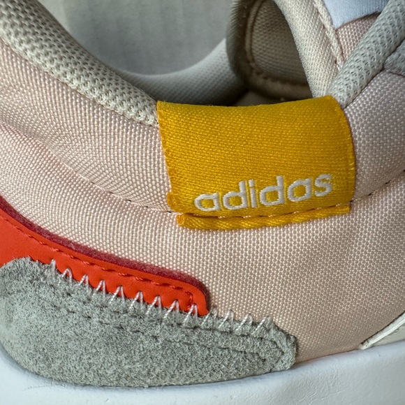 Adidas-Retrorun running sneakers from Finish Line in pink and white.Size 9 - Picture 9 of 12